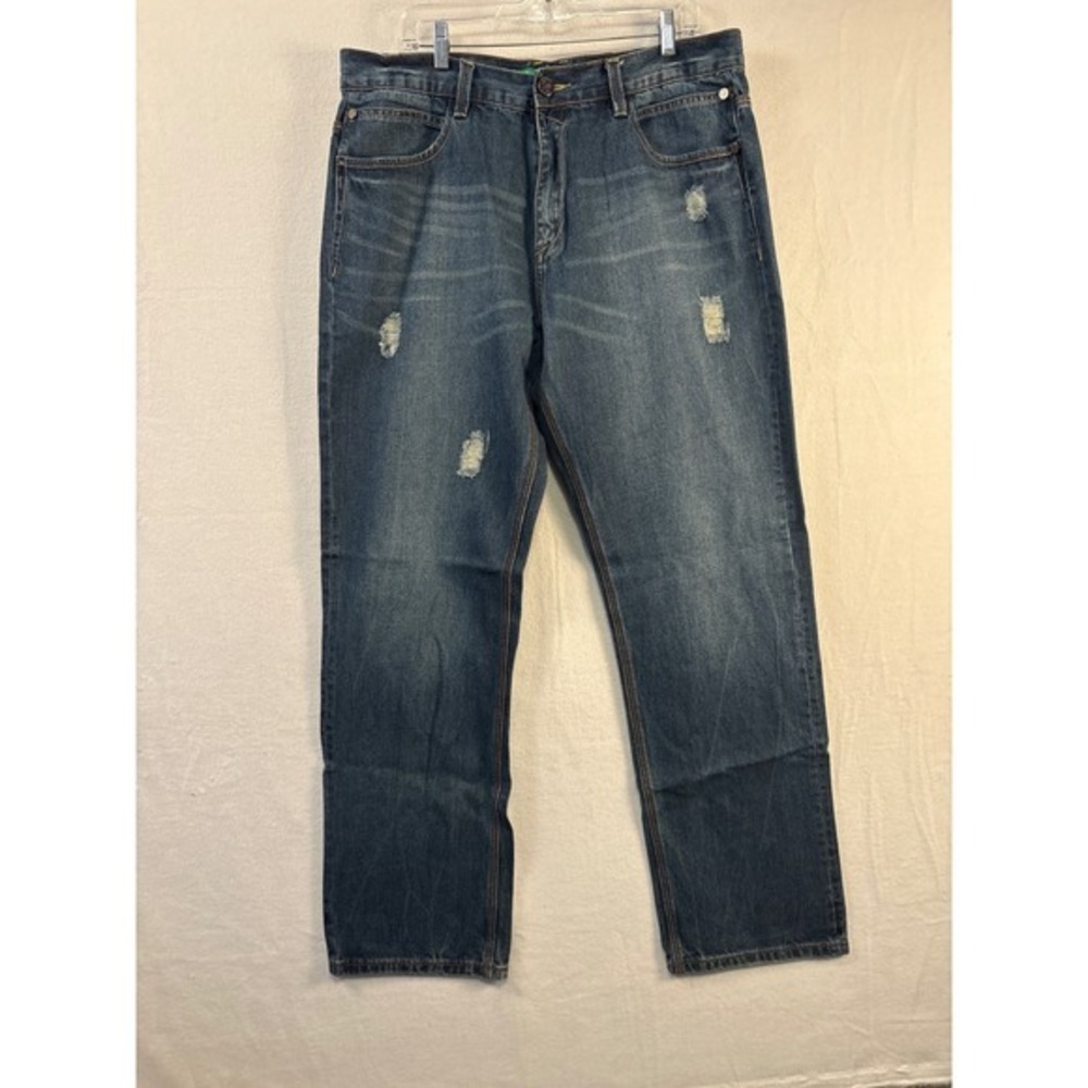 COOGI Australia Jeans Mens W38 L34 Distressed Relaxed Fit Denim Union Jack #1661